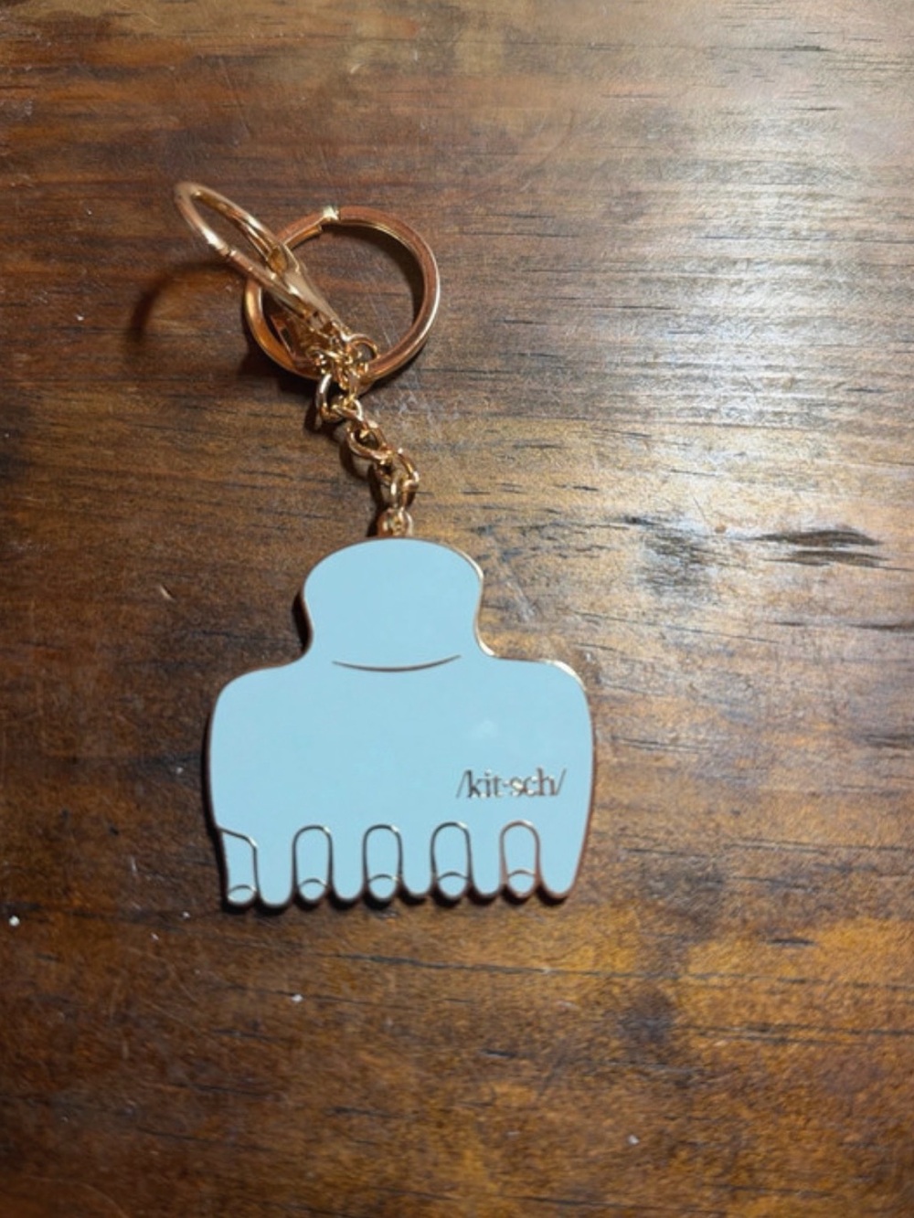 Kitsch Hair Claw Keychain with Gold Hardware